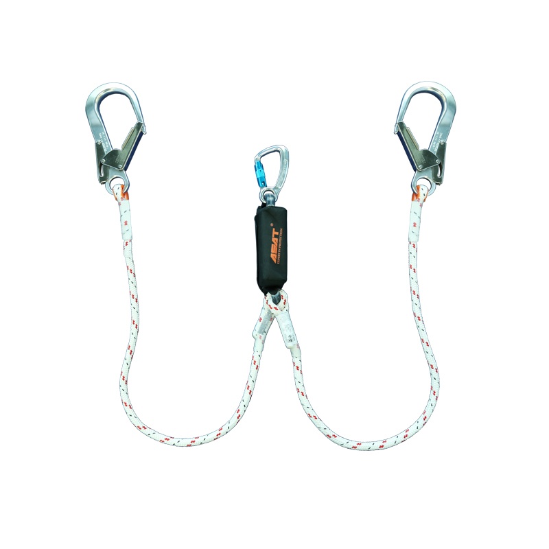 Lanyards with shock absorber pack